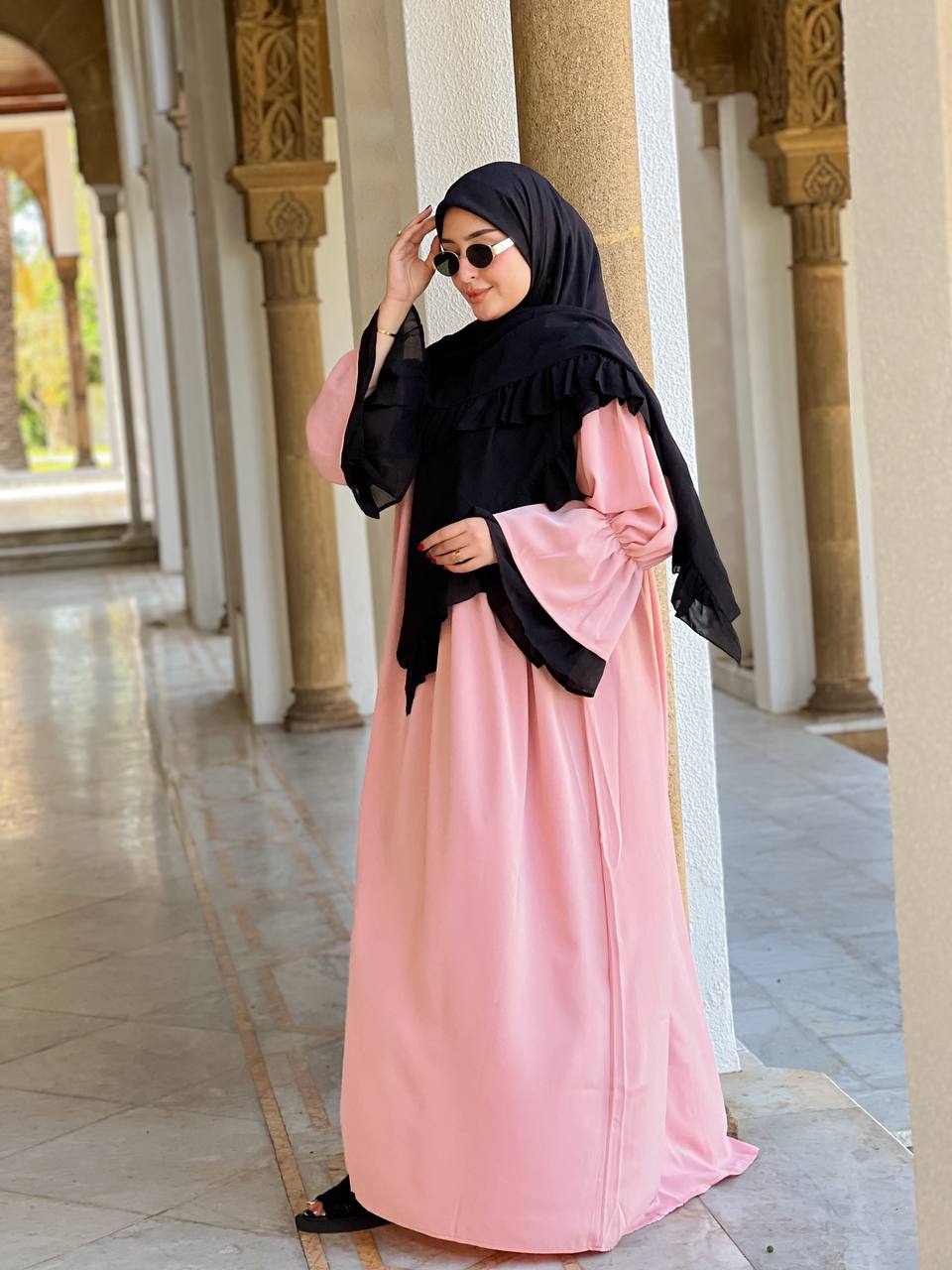 🕌 كسوة راقية قطعتين كريب روز –Rosefushia