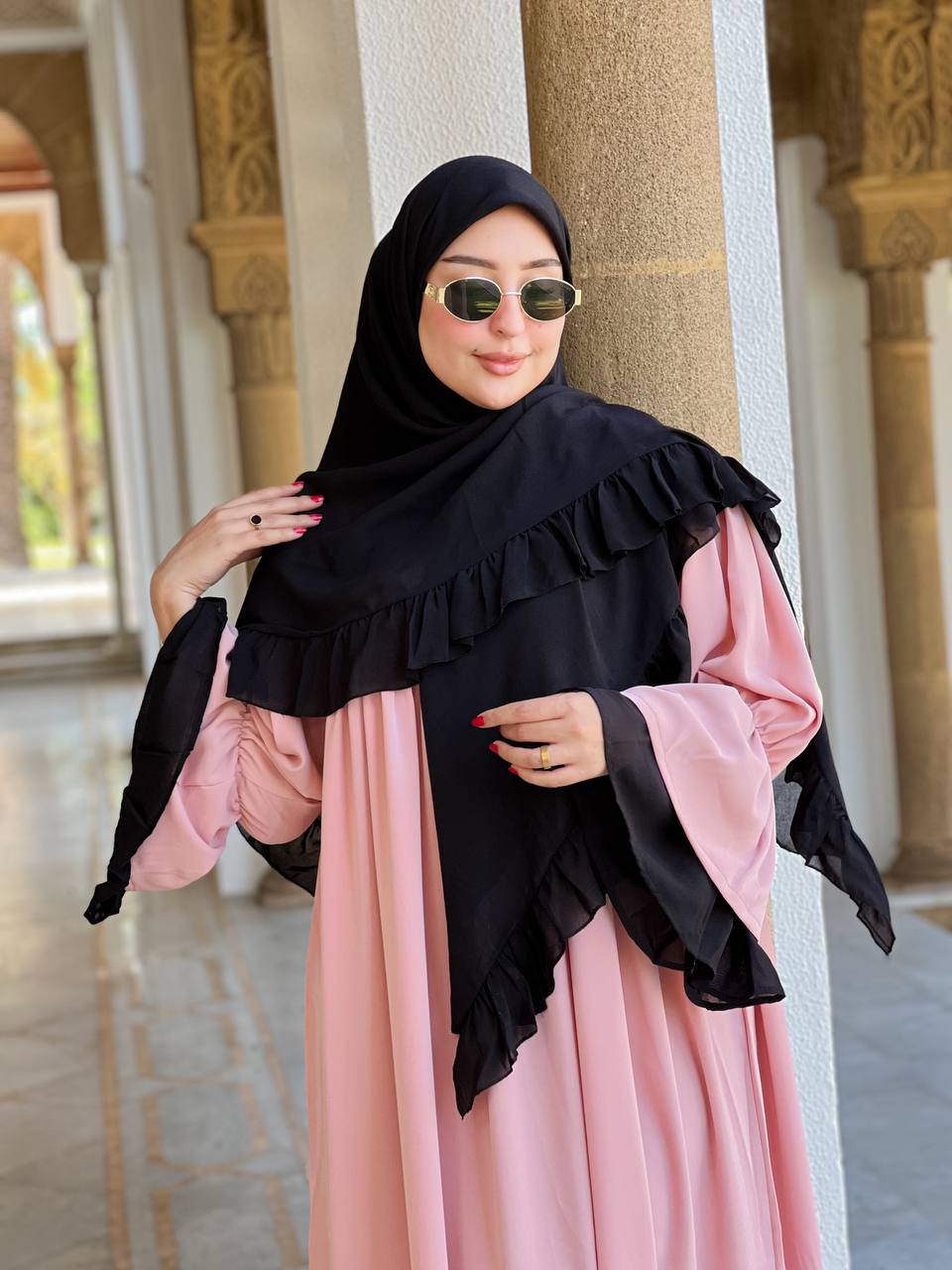 🕌 كسوة راقية قطعتين كريب روز –Rosefushia