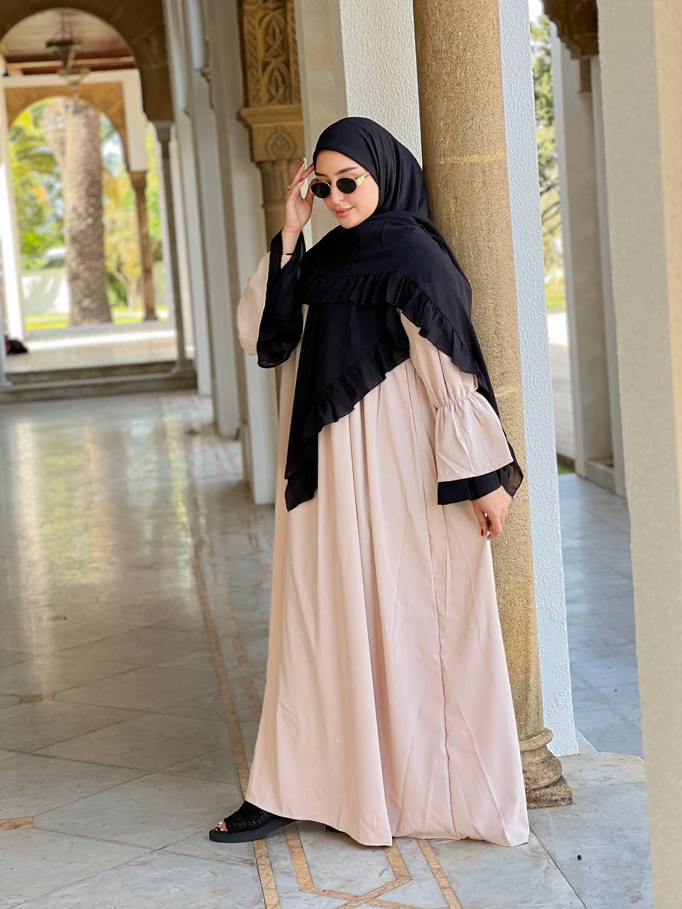 🕌 كسوة راقية قطعتين كريب روز –Rosefushia