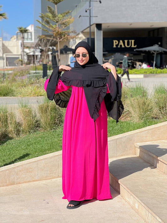 🕌 كسوة راقية قطعتين كريب روز –Rosefushia