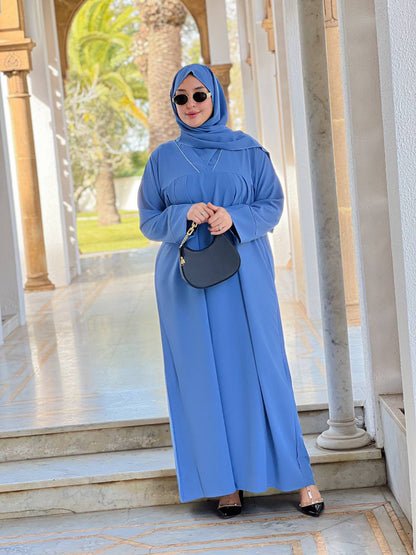 🕌 عباية راقية قطعتين كريب روز –Ghozbb