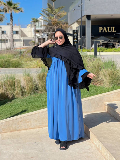 🕌 عباية راقية قطعتين كريب روز –Ghozbb