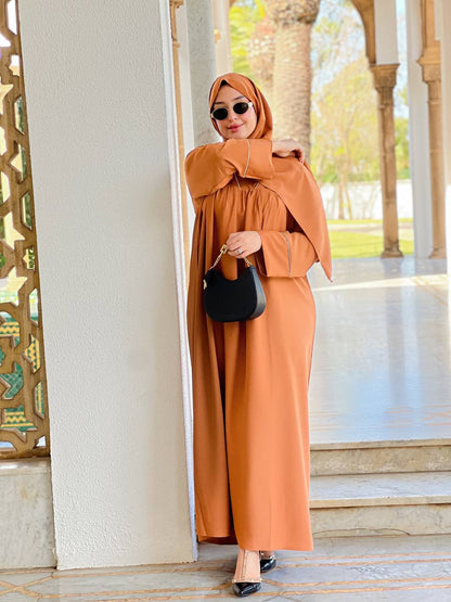 🕌 عباية راقية قطعتين كريب روز –Ghozbb